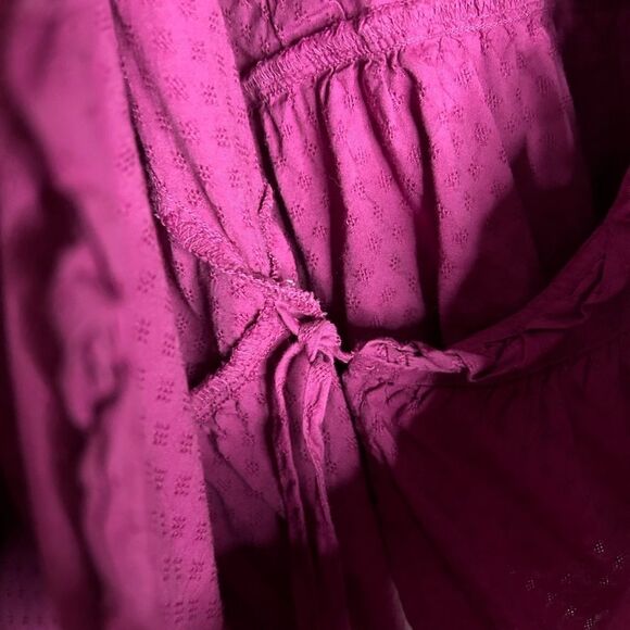 Universal Thread Plus Size Balloon Long Sleeve Fuchsia Wrap Top - Picture 11 of 14